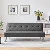 Convertible Black Faux Leather Futon Sofa Bed