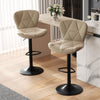 Modern Adjustable Faux Leather Bar Stool with Back for Kitchen Island Set of 2