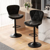 Modern Adjustable Faux Leather Bar Stool with Back for Kitchen Island Set of 2