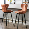 Modern Bar Chairs Set of 2, Contemporary Fabric Faux Leather Bar Stools Tool