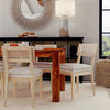 Monroe Set of 2 Beige Natural Rattan Cane Back Dining Chairs with Upholstered Seats 18.5