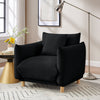 Modern Towelling Armchair, Black