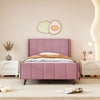 Upholstered Twin Bed Frame, New Upgraded Velvet Fabric Platform Bed