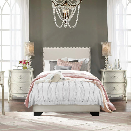 Trim Upholstered Twin Platform Bed