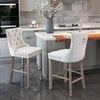 Modern Velvet Counter Bar Stools Set of 2, Contemporary Velvet Upholstered Barstools