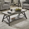 Westin Rustic Wood X Rectangular Coffee Table with Wood Base