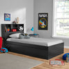 Kids Storage Bed with Bookcase Headboard, Twin