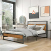 Metal Full Bed Frame,Size Platform Bed Frames with Wood Headboard