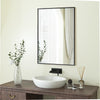 Bathroom wall mirror with rectangular metal frame