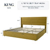 King Size Lift Hydraulic Storage Bed with Wing Back Headboard