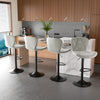 Modern Adjustable Faux Leather Bar Stool with Back for Kitchen Island Set of 2