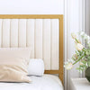   Bed Gold Metal Platform Frame with Upholstered Velvet Headboard