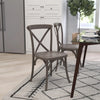 Style Wooden High Back Dining Chair in Dark Driftwood