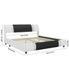 Bed with Headboard, Deluxe Faux Leather Modern Platform Bed Frame