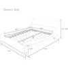 Platform Bed Frame with Curved Adjustable Headboard, Faux Leather Upholstered Style