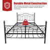 Black Queen Size Bed Frame, Queen Metal Platform Bed with Headboard and Footboard