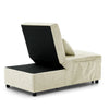 Single fold-out sofa bed with pull-out ottoman with 1 cushion