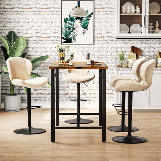 Modern Adjustable Bar Stool Faux Leather Bar Stool (Set of 2)