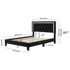  Diamond Tufted Upholstered Platform Bed with Adjustable Headboard