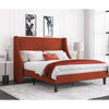 Fabric Upholstered Platform Bed Frame with Wingback Headboard