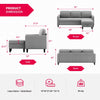 Modern Linen Fabric Sofa Set for Living Room (Light Grey)