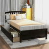 Twin Platform Bed Frame with Storage Drawers, Kids Twin Size Bed Frame