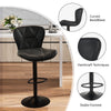 Modern Adjustable Faux Leather Bar Stool with Back for Kitchen Island Set of 2