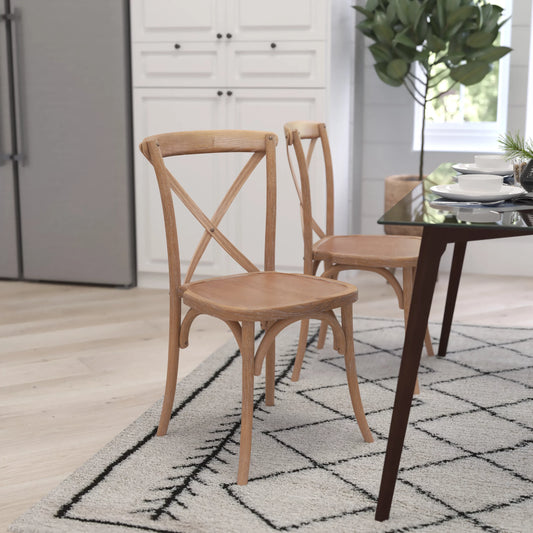 Style Wooden High Back Dining Chair in Dark Driftwood