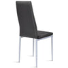 Costway Set of 4 PU Leather Dining Side Chairs Elegant Design Home Furniture Black