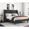 Fabric Upholstered Platform Bed Frame with Wingback Headboard