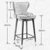 Modern Bar Chairs Set of 2, Contemporary Fabric Faux Leather Bar Stools Tool