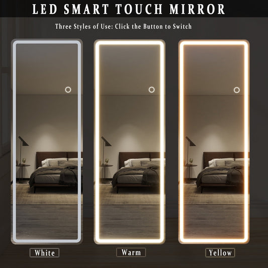 64" x 21" LED Rectangle Full Length Mirror Standing Floor Mirror