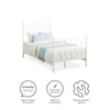 Traditional Metal Bed Frame with Headboard and Footboard, Twin, White