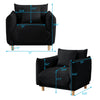 Modern Towelling Armchair, Black