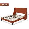 Fabric Upholstered Platform Bed Frame with Wingback Headboard