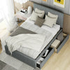 Full Size Upholstered  Bed with 2 Storage Drawers for Kids, Gray