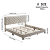 Bed frame King size bed with headboard and modern upholstered bed frame