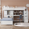 Twin over Twin Bunk Bed with Desk and Shleves