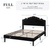 Full Size Platform Bed Frame with Tiara Upholstered Diamond Button Tufted Headboard