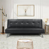 Convertible Black Faux Leather Futon Sofa Bed