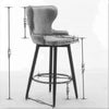 Modern Bar Chairs Set of 2, Contemporary Fabric Faux Leather Bar Stools Tool