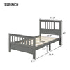 Wood Platform Bed with Headboard and Footboard for Kids, Twin (White)