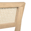 Monroe Set of 2 Beige Natural Rattan Cane Back Dining Chairs with Upholstered Seats 18.5