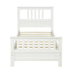 Wood Platform Bed with Headboard and Footboard for Kids, Twin (White)