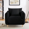 Modern Towelling Armchair, Black