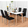 Costway Set of 4 PU Leather Dining Side Chairs Elegant Design Home Furniture Black