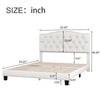 Upholstered king size bed with curved saddle headboard,Beige