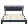  Diamond Tufted Upholstered Platform Bed with Adjustable Headboard