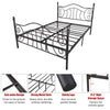 Black Queen Size Bed Frame, Queen Metal Platform Bed with Headboard and Footboard