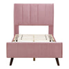 Upholstered Twin Bed Frame, New Upgraded Velvet Fabric Platform Bed